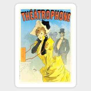 THEATROPHONE Belle Epoque Parisian Woman Art by Jules Cheret Sticker